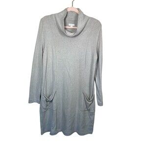 Pure Jill  Cowl Neck Dress Women’s Size‎ M Long Sleeve Pockets Beige Sweater